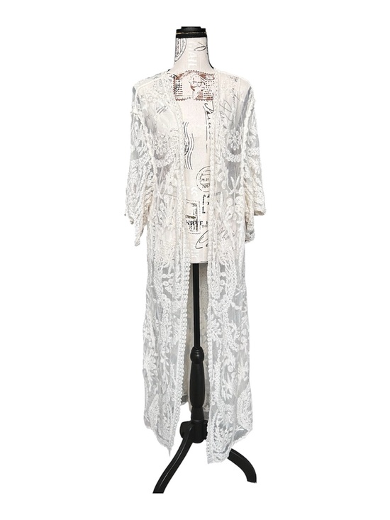 Source Unknown Tops - Boho Ivory Lace Duster OS